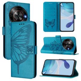 ART BUTTERFLY Peněženkový obal pro ZTE Blade A75 5G / Nubia Focus 5G modrý