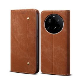 DENIM Peněženkový kryt pro Xiaomi 15 Ultra hnědý