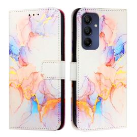 ART MARBLE Peněženkový kryt pro Samsung Galaxy A16 / A16 5G WHITE ORANGE