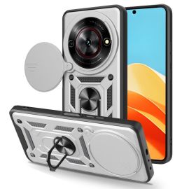 RING CAMERA Kryt s držákem pro ZTE Blade A75 5G / Nubia Focus 5G stříbrný