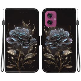 ART Peněženkový kryt pro Motorola Moto G55 5G BLACK ROSE