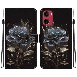 ART Peněženkový kryt pro Motorola Moto G05 / Moto E15 BLACK ROSE