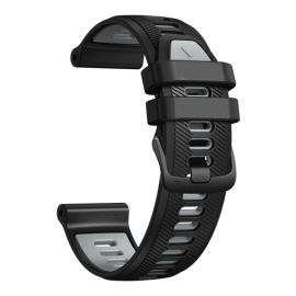 SPORTY Vyměnitelný silikonový řemínek Garmin Forerunner 965 šedo-černý
