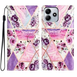 ART Peněženkový kryt pro Xiaomi Redmi Note 14 5G PURPLE MARBLE