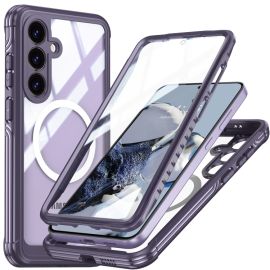 DUAL MAGSAFE Oboustranný ochranný kryt pro Samsung Galaxy S25+ 5G fialový