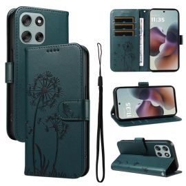 ART DANDELION Peněženkové pouzdro pro Motorola Moto G56 5G tmavě zelené