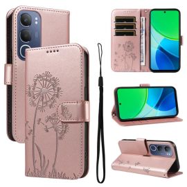 ART DANDELION Peněženkové pouzdro pro Vivo Y19s růžové