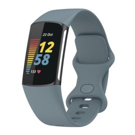 SILICONE Vyměnitelný řemínek pro Fitbit Charge 6 / Charge 5 šedomodrý