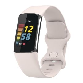 SILICONE Vyměnitelný řemínek pro Fitbit Charge 6 / Charge 5 MOON WHITE