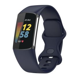 SILICONE Vyměnitelný řemínek pro Fitbit Charge 6 / Charge 5 tmavě modrý