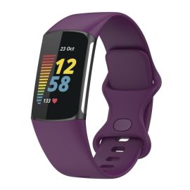 SILICONE Vyměnitelný řemínek pro Fitbit Charge 6 / Charge 5 tmavě fialový