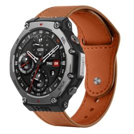 xDfind LEATHER Kožený řemínek pro Amazfit T-Rex 3 světle hnědý