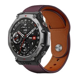 xDfind LEATHER Kožený řemínek pro Amazfit T-Rex 3 JUJUBE RED