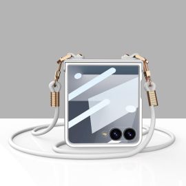 GKK CROSSBODY Ochranný kryt se šňůrkou Samsung Galaxy Z Flip7 5G stříbrný