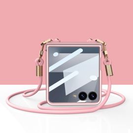 GKK CROSSBODY Ochranný kryt se šňůrkou Samsung Galaxy Z Flip7 5G růžový
