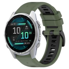 SPORTY Vyměnitelný silikonový řemínek Garmin Fenix 8 43mm zelená-černá