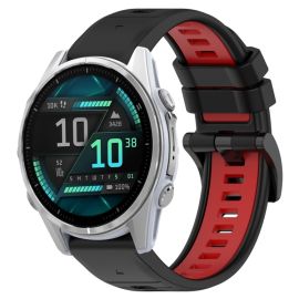 SPORTY Vyměnitelný silikonový řemínek Garmin Fenix 8 43mm černá-červená