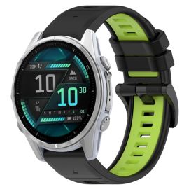 SPORTY Vyměnitelný silikonový řemínek Garmin Fenix 8 43mm černá-světlozelená