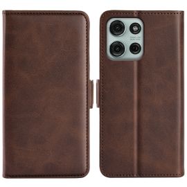 SIDE Peněženkové pouzdro pro Motorola Moto G75 5G tmavě hnědé
