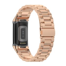 CLASSIC Kovový řemínek pro Fitbit Charge 6 ROSE GOLD