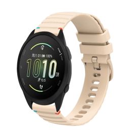 WAVY Silikonový řemínek pro Garmin Forerunner 165 Music béžový