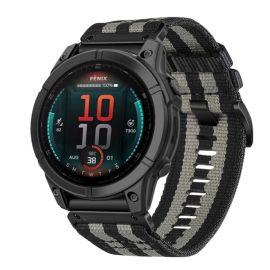 CANVAS Vyměnitelný řemínek pro Garmin Fenix E 47mm šedý-černý