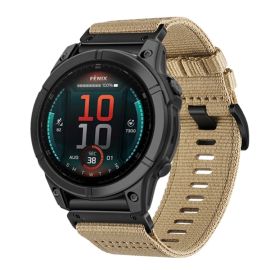 CANVAS Vyměnitelný řemínek pro Garmin Fenix E 47mm světle hnědý