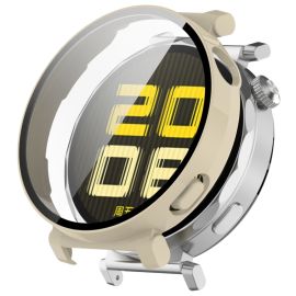 PC FULL COVER Plastový kryt se sklem pro Huawei Watch GT 5 Pro 42mm béžový