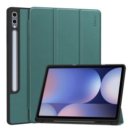 ENKAY LEATHER Zaklápěcí obal pro Samsung Galaxy Tab S10+ zelený