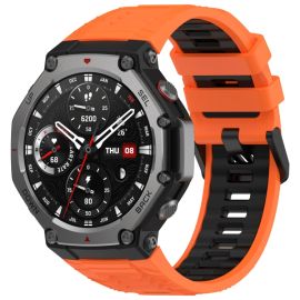 SPORTY Vyměnitelný silikonový řemínek Amazfit T-Rex 3 ORANGE BLACK