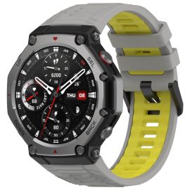 SPORTY Vyměnitelný silikonový řemínek Amazfit T-Rex 3 GRAY YELLOW