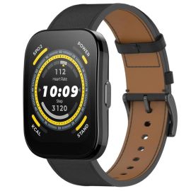 LEATHER Kožený řemínek pro Amazfit Bip 5 / Bip 5 Unity černý