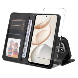 ENKAY PREMIUM SET Peněženkové pouzdro a ochranné sklo Honor 400 Smart 5G / Honor X7d černé