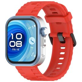 RIBBED Silikonový řemínek pro Huawei Watch Fit 4 / Fit 4 Pro červený