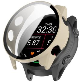 PC FULL COVER Plastový kryt se sklem pro Garmin Forerunner 970 IVORY WHITE