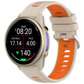SPORTY Vyměnitelný silikonový řemínek Garmin Forerunner 970 šedo-oranžový