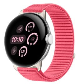 NYLON Vyměnitelný řemínek pro Google Pixel Watch / Pixel Watch 2 / Pixel Watch 3 41mm / Pixel Watch 4 41mm RED-PINK