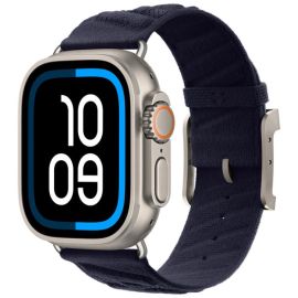 TWILL BAND Nylonový řemínek pro Apple Watch 44 / 45 / 46 / 49mm tmavě modrý