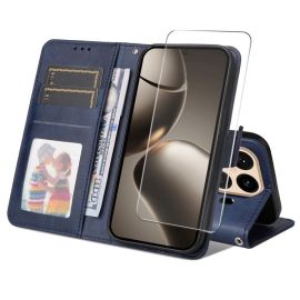 ENKAY PREMIUM SET Peněženkové pouzdro a ochranné sklo Xiaomi 15T Pro modré