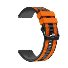 Sportovní Vyměnitelný silikonový řemínek Huawei Watch Ultimate 2 černý-oranžový