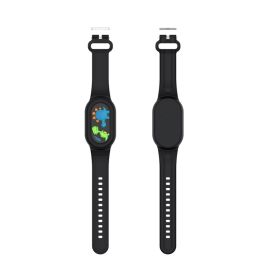 CARTOON Dětský silikonový řemínek na Samsung Galaxy SmartTag 2BLACK DINOSAUR