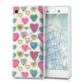 Silikonový obal Sony Xperia M4 Aqua HEARTS
