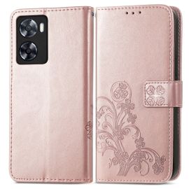 ART FLOWERS Peněženkový kryt Oppo A57 světle růžový