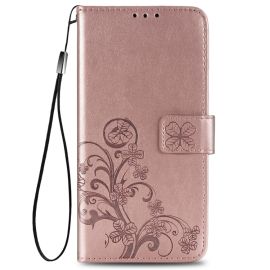 ART FLOWERS Peněženkový kryt Samsung Galaxy Xcover Pro světle růžový