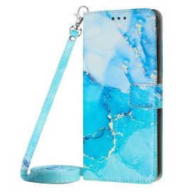 ART MARBLE Peněženkový kryt s řemínkem Motorola Moto G73 5G BLUE