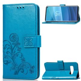 ART Peňaženkový obal Samsung Galaxy S10 FLOWER modrý