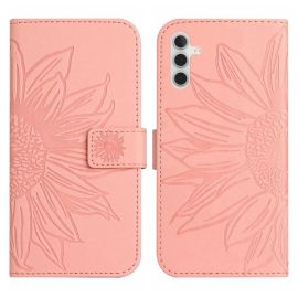 ART SUN FLOWER Peněženkové pouzdro s řemínkem Samsung Galaxy A04s růžové