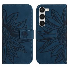 ART SUN FLOWER Peněženkové pouzdro s řemínkem Samsung Galaxy S23 5G modré