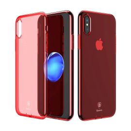 BASEUS SIMPLE obal s ochranou konektorů Apple iPhone X / XS červený