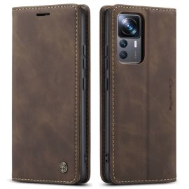 CASEME MAGNETIC Peněženkový kryt pro Xiaomi 12T / 12T Pro hnědý